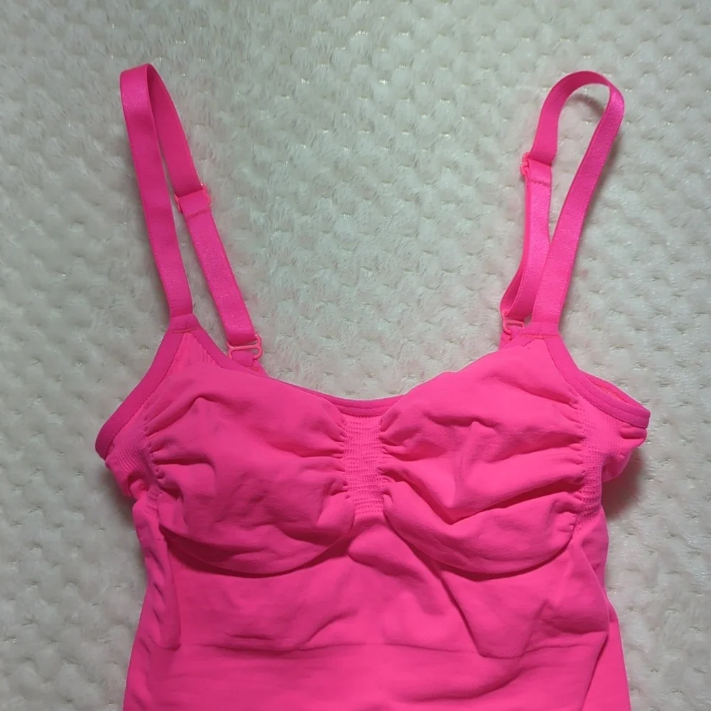 Skims Sculpting Bodysuit Brief With Snaps in Flamingo Pink - Picture 3 of 9